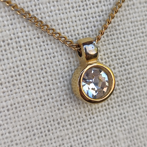 Vintage Christian Dior solitaire Swarovski crystal pendant necklace - Picture 9 of 14